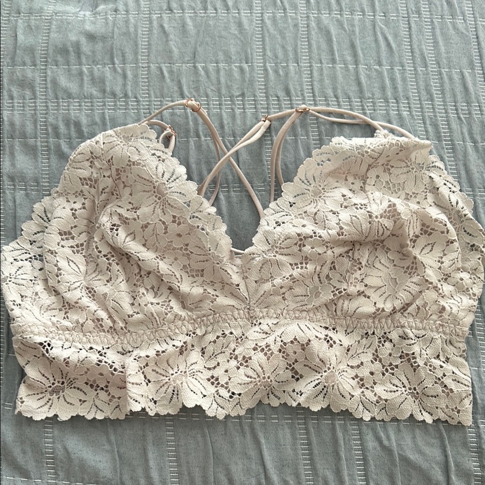 PINK Victoria's Secret Lace Bralette - Cream